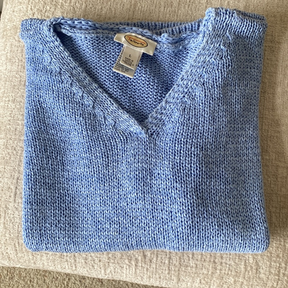 Talbots Blue V-Neck Sweater